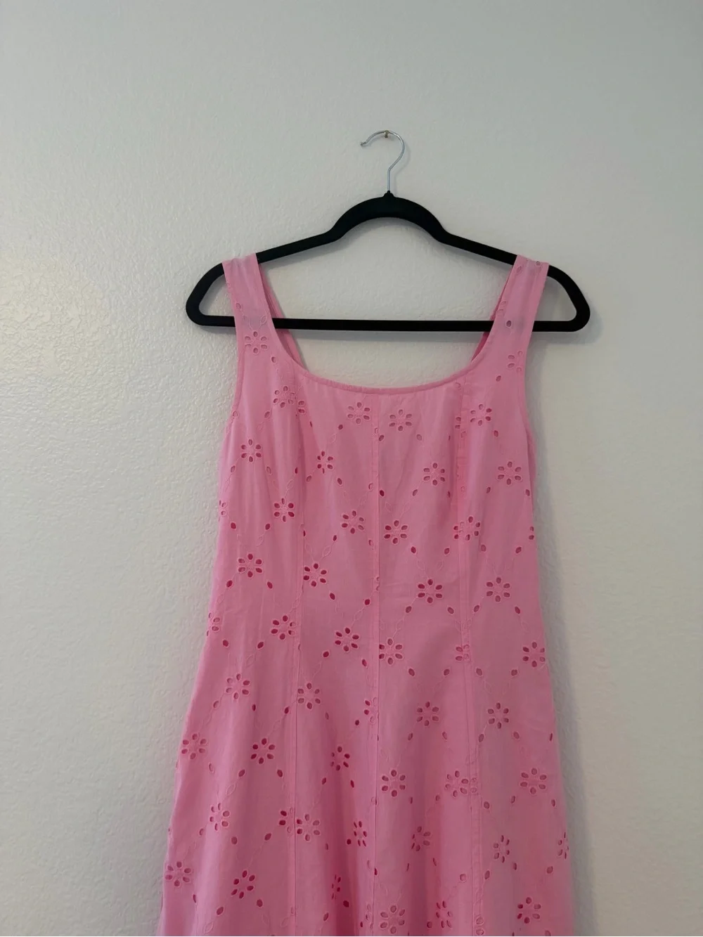 NWT J. Crew Eyelet Embroidered Pink Cotton Midi Dress Size 2